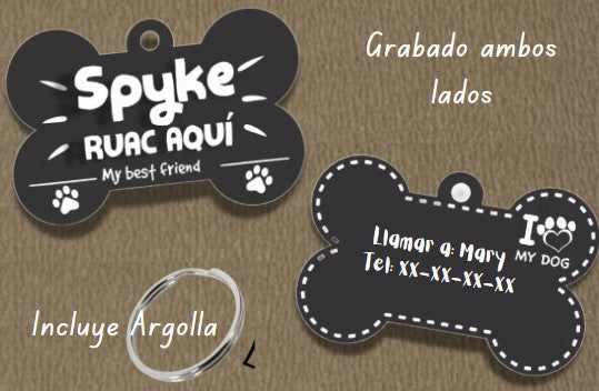 Placas de Mascota - Forma de Hueso ¡Personaliza!