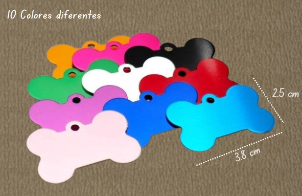 Placas de Mascota - Forma de Hueso ¡Personaliza!