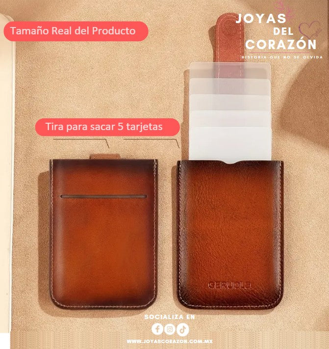 Tarjetero de Cuero deslizable ¡Personaliza!