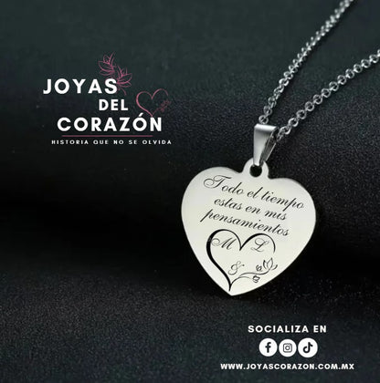 Collar de Placa de Corazón - ¡Personaliza!