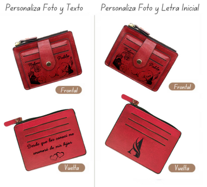 Tarjetero Piel Sintética con Cierre - ¡Personaliza!