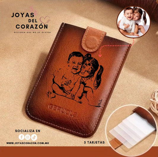 Tarjetero de Cuero deslizable ¡Personaliza!