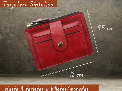 Tarjetero Piel Sintética con Cierre - ¡Personaliza!